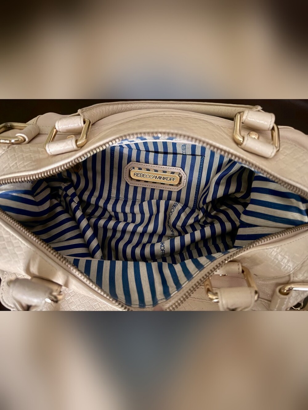 Rebecca Minkoff MAB Leather Satchel In Soft Buttercream - Picture 6 of 6